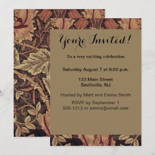 Invitación William Morris Honeysuckle Arte Inglés Clásico