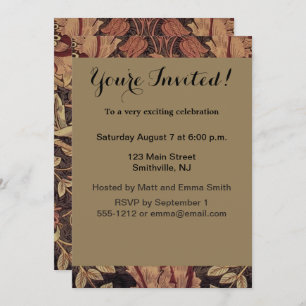 Invitación William Morris Honeysuckle Arte Inglés Clásico