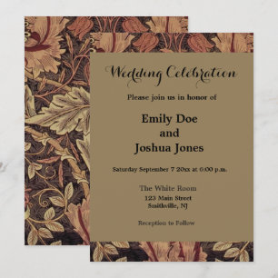 Invitación William Morris Honeysuckle Arte Inglés Clásico