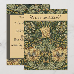 Invitación William Morris Honeysuckle Green Floral