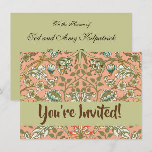 Invitación William Morris Hyacinth Flower Rosa Art