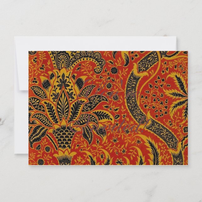 Invitación William Morris India Red Floral (Anverso)
