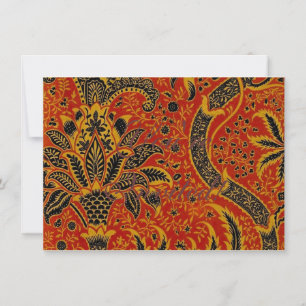 Invitación William Morris India Rojo Floral Vintage Clásico