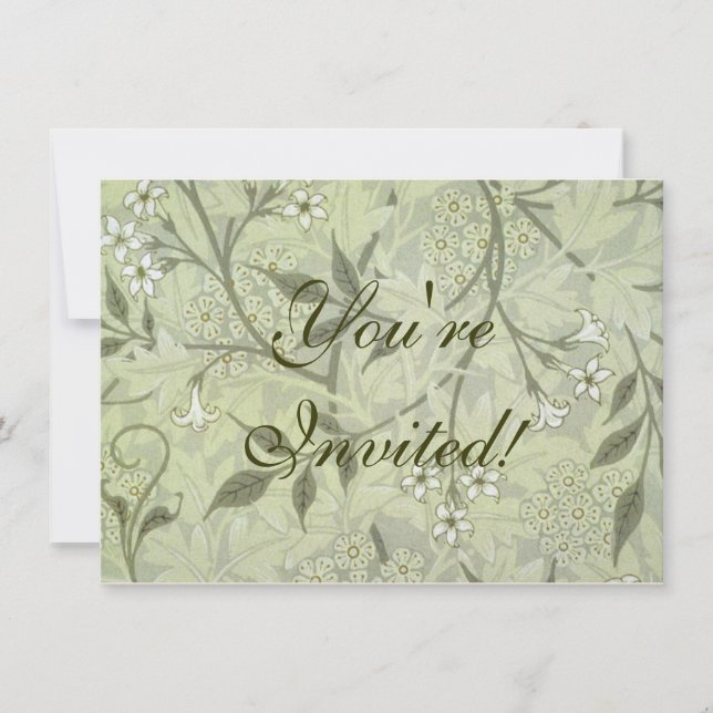 Invitación William Morris Jasmine Botanical (Anverso)