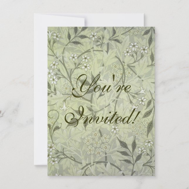 Invitación William Morris Jasmine Botanical (Anverso)