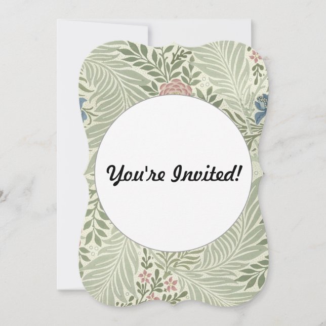 Invitación William Morris Larkspur Fondo de escritorio Floral (Anverso)