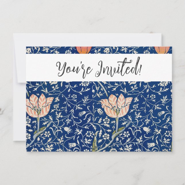 Invitación William Morris Medway Blue Floral (Anverso)
