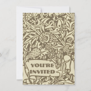 Invitación William Morris Owl Floral Vintage Design