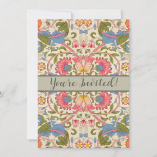 Invitación William Morris Papel de flores florales adornado