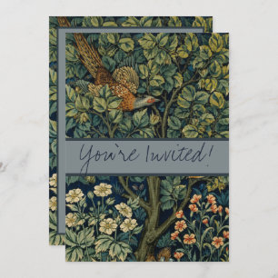 Invitación William Morris Pheasant Bird Tree Woodland