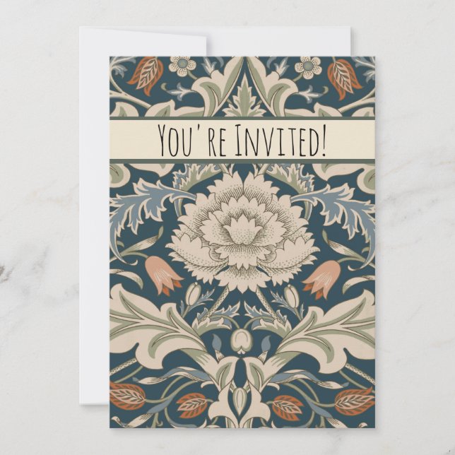 Invitación William Morris Severn Floral Garden Floral Classic (Anverso)