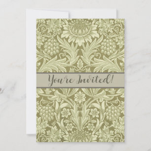 Invitación William Morris Sunflower Green Flower