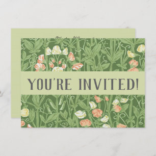 Invitación William Morris Sweet Pea Floral Design