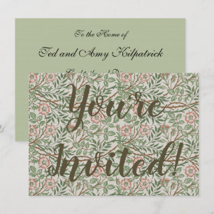 Invitación William Morris Sweetbriar Floral Art Nouveau