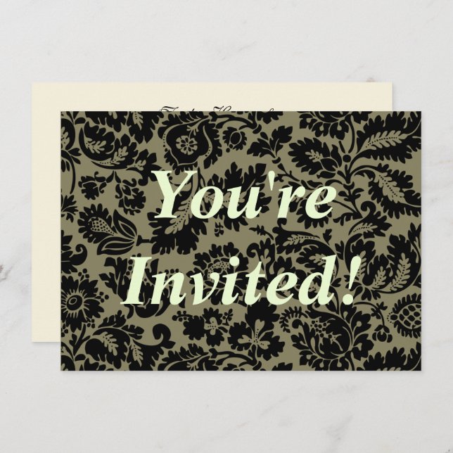 Invitación William Morris Venetian Damask Brocade (Anverso / Reverso)