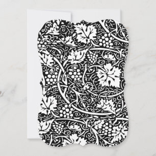 Invitación William Morris Vino blanco negro de uva