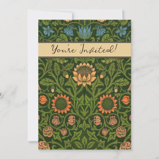 Invitación William Morris Violet y la alfombra de arte de la  (Anverso)
