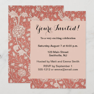 Invitación William Morris Wild Tulip Classic Victorian Design