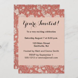Invitación William Morris Wild Tulip Classic Victorian Design