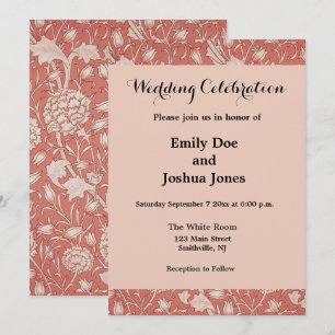 Invitación William Morris Wild Tulip Classic Victorian Design