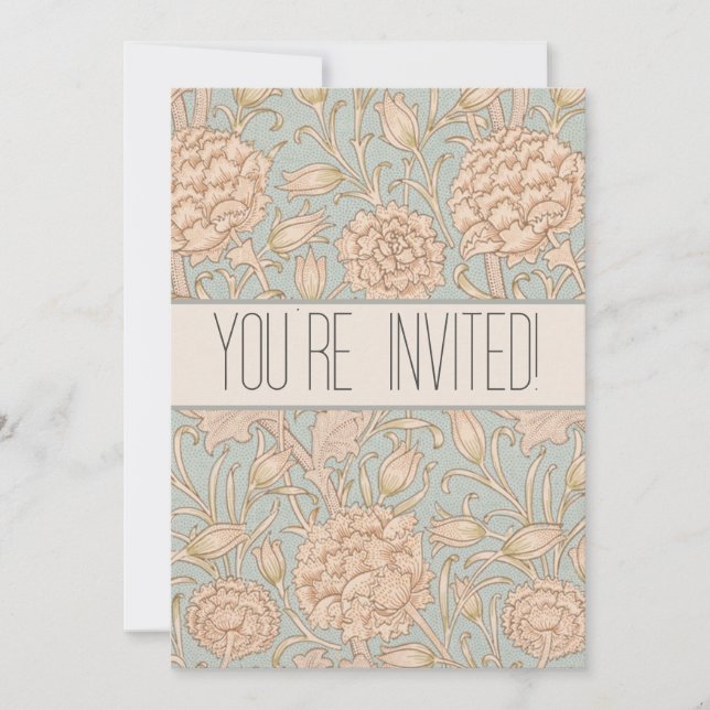 Invitación William Morris Wild Tulip Flower Floral Design (Anverso)