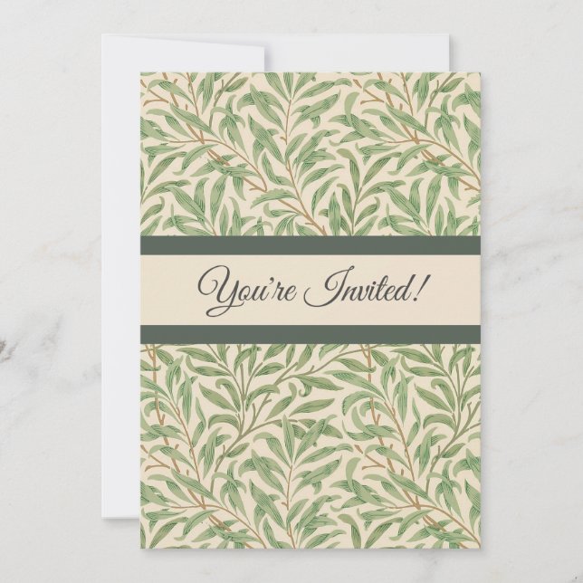 Invitación William Morris Willow Bough Garden Flower Classic (Anverso)
