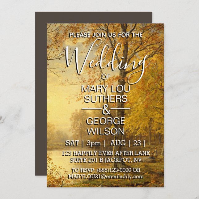 Invitación William Trost Richards Boda de verano indio (Anverso / Reverso)