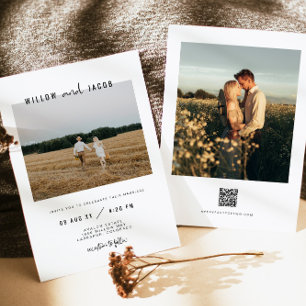 Invitación WILLOW Modern Minimal Square Photo Boda