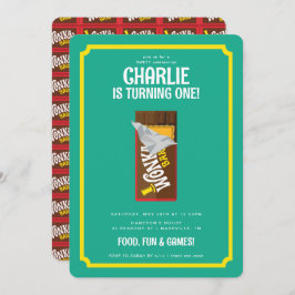 Invitación Willy Wonka y el cumpleaños de la fábrica de choco