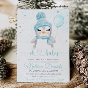 Invitación Winboy Baby ducha invita a Pinguin