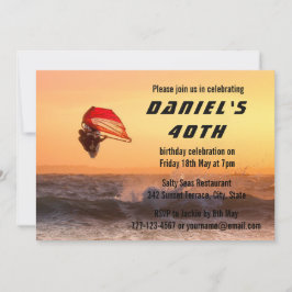 Invitación Windsurf En El Personalizado Sunset Surfer Sailboa