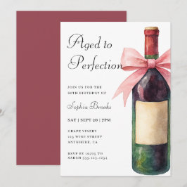 Invitación Wine Aged To Perfection 60th Birthday Party