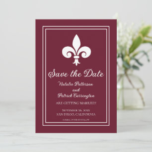 Invitación Wine Fleur de Lis Save the Date Invite