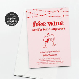 Invitación Wine Gratis Funny Wine Pink Wine Tasting Bridal Sh