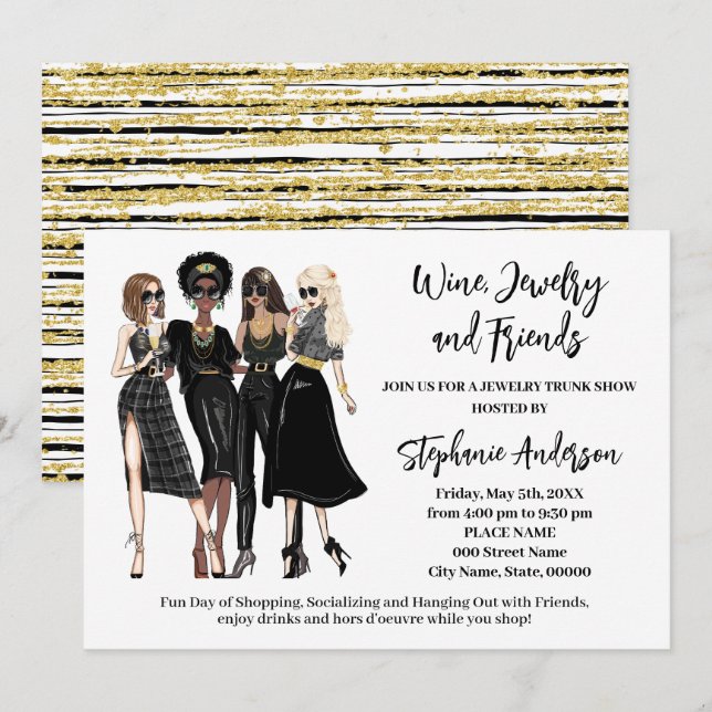 Invitación Wine Jewelry and Friends Trunk Show (Anverso / Reverso)