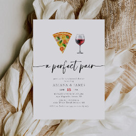 Invitación Wine & Pizza Perfecto Pareja Ensayo Cena
