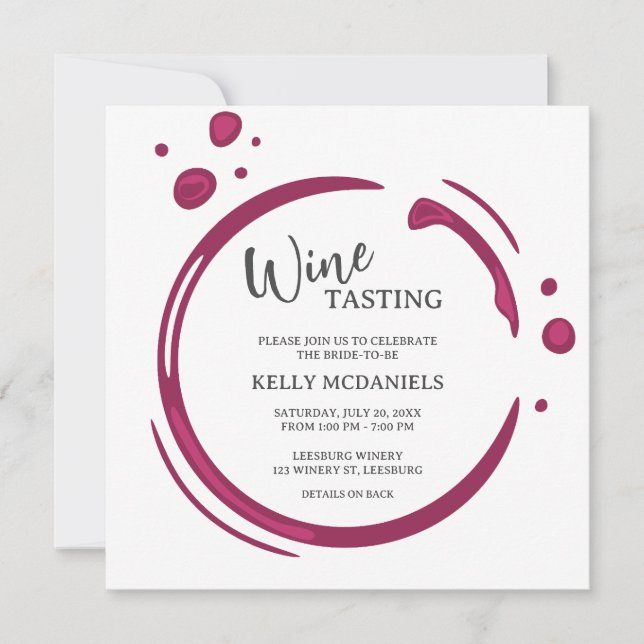 Invitación Wine Stain Bachelorette Party Invitation (Anverso)