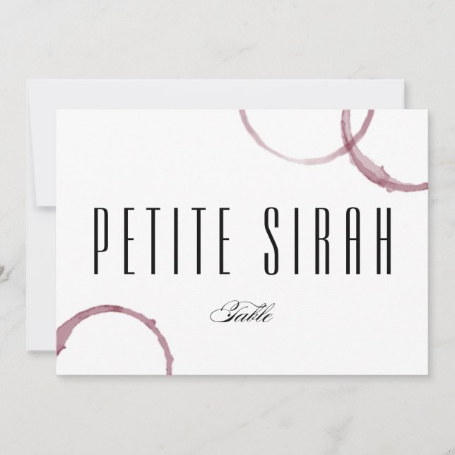 Invitación Wine Stains Winery Vineyard Table Card Número de t (Anverso)