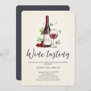 Invitación Wine Tasting Bridal ducha invita a la bodega Rusti