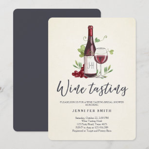 Invitación Wine Tasting Bridal Ducha invitan a la bodega de v