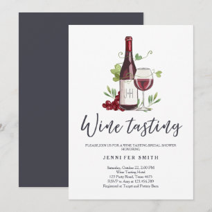 Invitación Wine Tasting Bridal Ducha invitan a la bodega de v