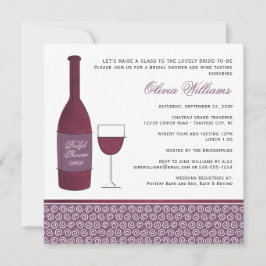 Invitación Wine Tasting Burgundy Plum Boda Bridal Shower