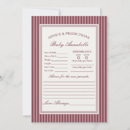 Invitación Wine Vineyard Club Old Money Advice for Baby Card
