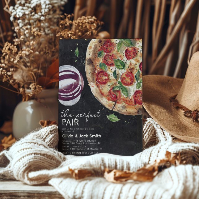 Invitación Wine y Pizza Perfecto Pair Ensayo Cena (Subido por el creador)