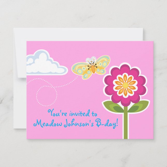 Invitación Wing-Nutz™_Butterfly_dulce y divertido fiesta de c (Anverso)