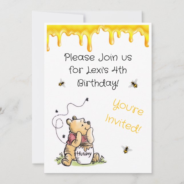 Invitación Winnie the Pooh Invitation (Anverso)