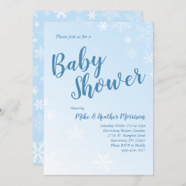 Invitación Winowflake Baby Shower Blue Boy