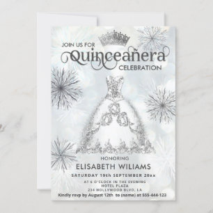 Invitación "Winowflakes tiara Quinceañera
