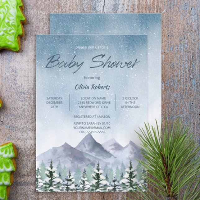 Invitación Winowy Mountain Forest Baby Shower (Subido por el creador)
