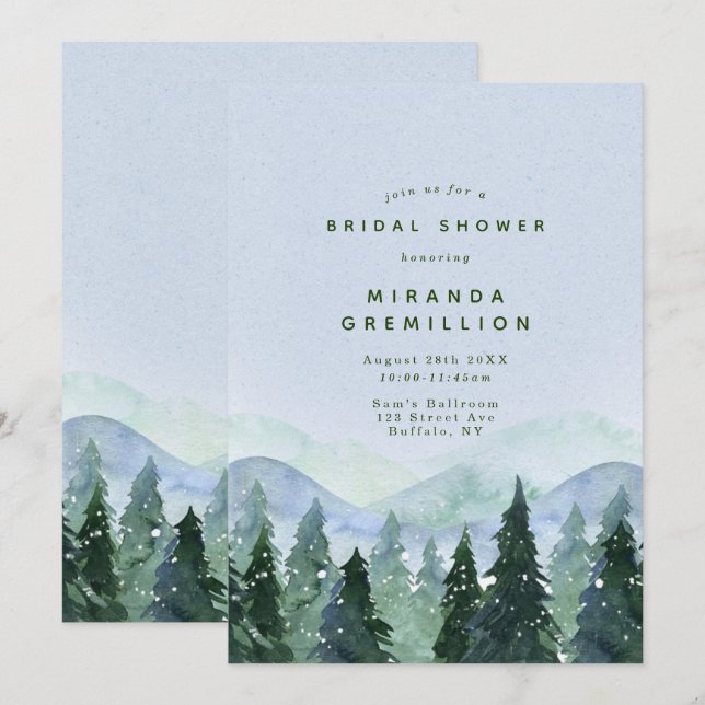 Invitación Winowy Wilderness Trees Bridal Shower (Anverso / Reverso)